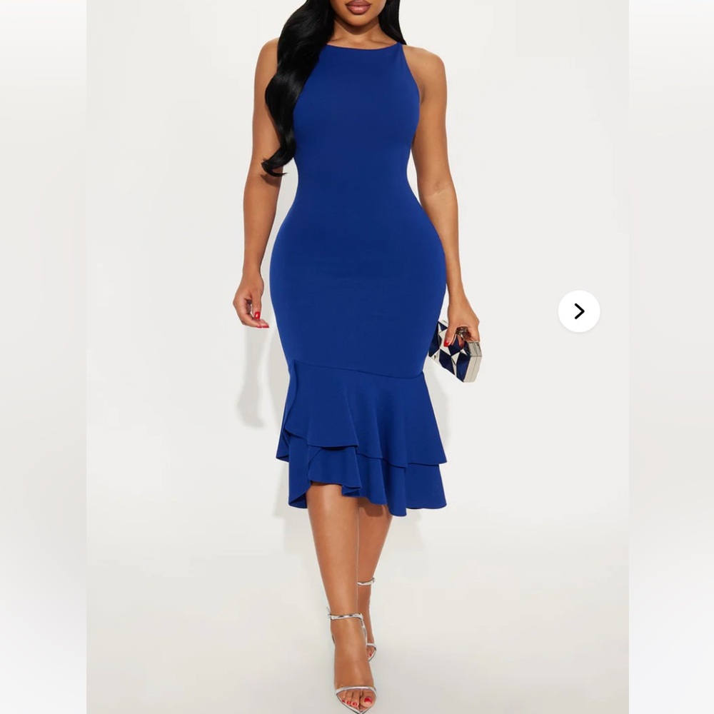 Fashion Nova Royal Blue Midi Dress